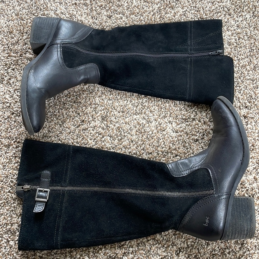 boc tall black boots-leather and suade